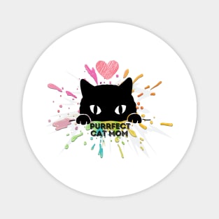 Peeking Cat Mom And Mix Paint Magnet